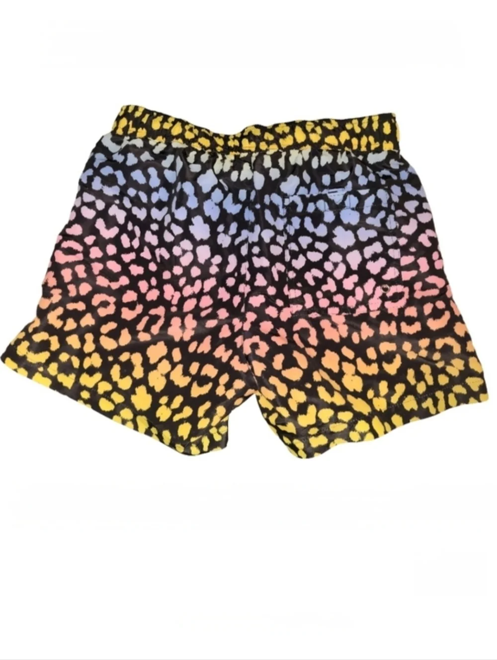Forever 21 Men's Rainbow Cheetah Print Lined Swim Suit Board Shorts Size Small